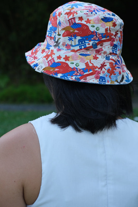 Reversible Bucket Hat - Batik Kampung