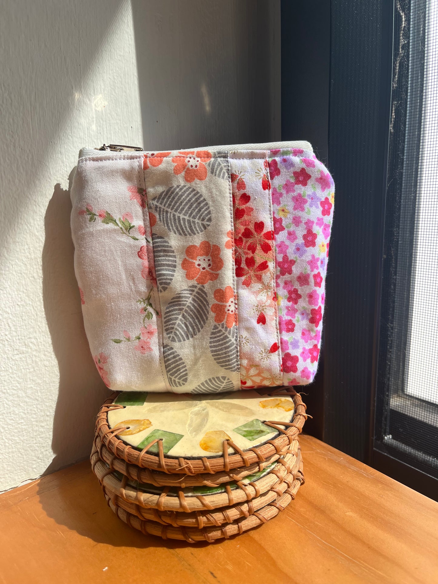 Patchwork Zipper Pouch (Small) - Design F