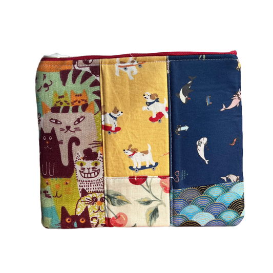 Patchwork Zipper Pouch (Large) - Design B