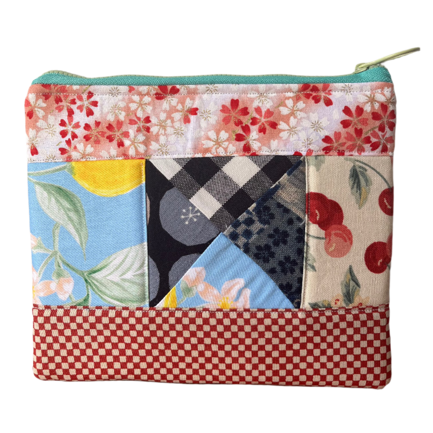 Patchwork Zipper Pouch (Large) - Design C