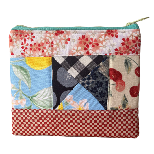 Patchwork Zipper Pouch (Large) - Design C
