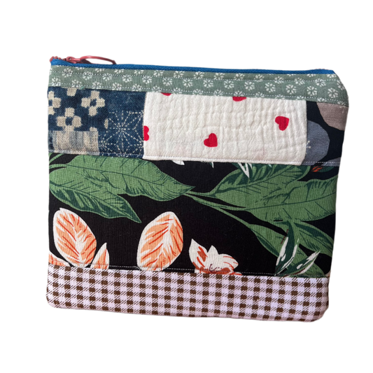 Patchwork Zipper Pouch (Large) - Design E