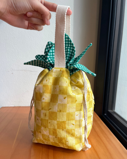 [PREORDER] Reversible Pineapple Drawstring Bag