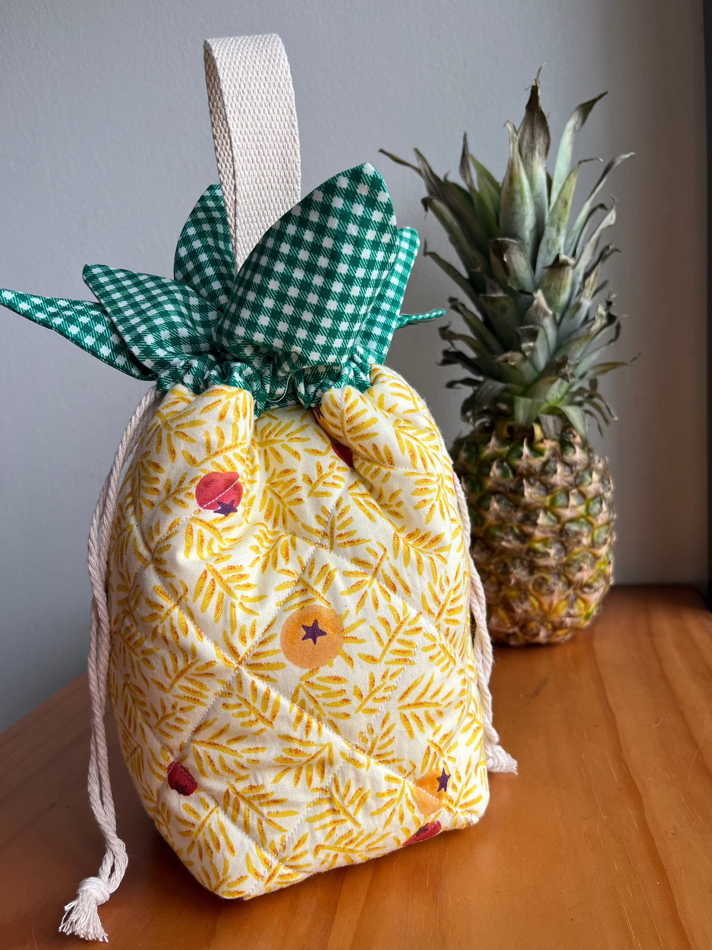 [PREORDER] Reversible Pineapple Drawstring Bag