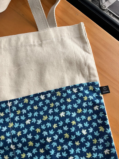 [SOWERS PROJECT] Canvas Tote Bag - Blue Maple Flowers