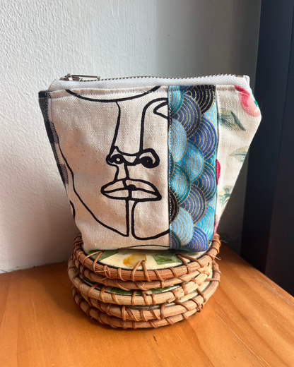 Patchwork Zipper Pouch (Small) - Design A