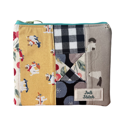 Patchwork Zipper Pouch (Large) - Design C