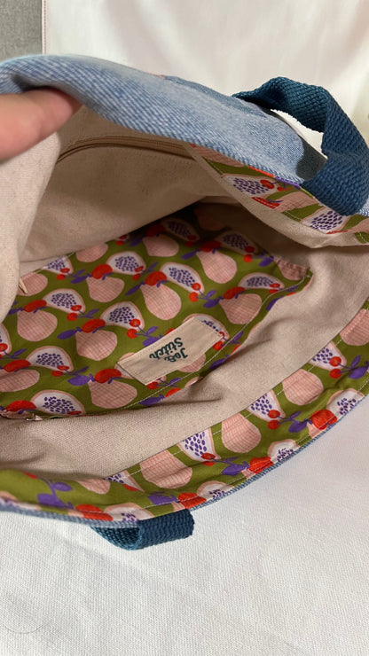 Denim Patchwork Tote Bag