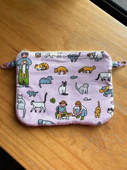 Patchwork Dual Pocket Pouch - Purrfect Day