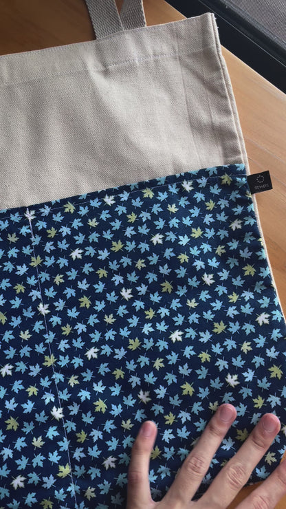 [SOWERS PROJECT] Canvas Tote Bag - Blue Maple Flowers